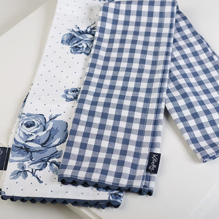 KATIE ALICE VINTAGE INDIGO SET OF 2 TEA TOWELS