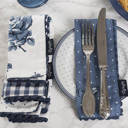 KA VINTAGE INDIGO SET OF 4 NAPKINS