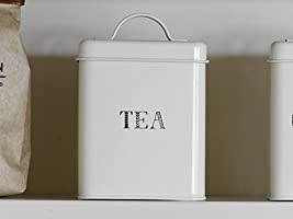 CREATIVE TOPS STIR IT UP TEA STORAGE TIN WHITE