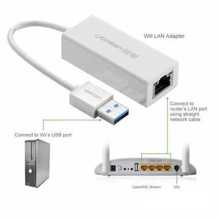 محول جيجابت إيثرنت USB 3.0 من يوجرين (أبيض) /20255