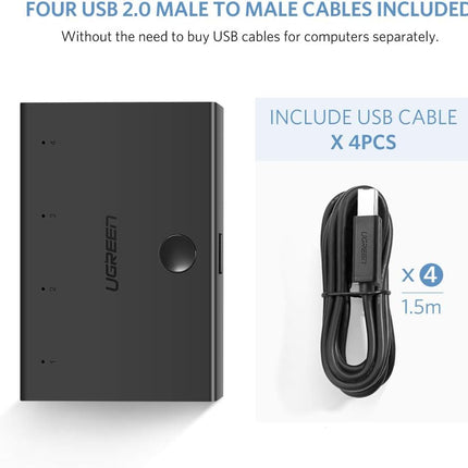 UGREEN USB 2.0 Sharing Switch 4x1 / 30346