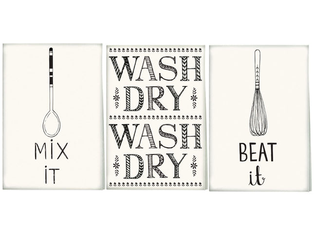 CREATIVE TOPS BAKE STIR IT UP SET OF 3 TEA TOWELS