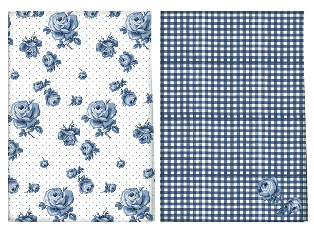 KATIE ALICE VINTAGE INDIGO SET OF 2 TEA TOWELS