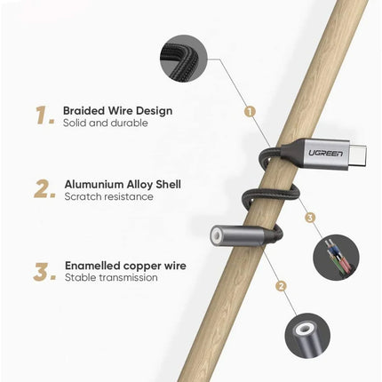 UGREEN USB C to 3.5mm Jack DAC Type C Headphone Amplifier Aux Adapter Hi-Fi Stereo/80154
