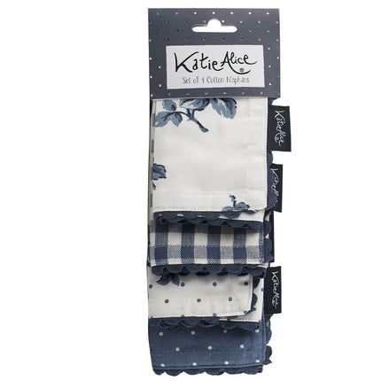 KA VINTAGE INDIGO SET OF 4 NAPKINS