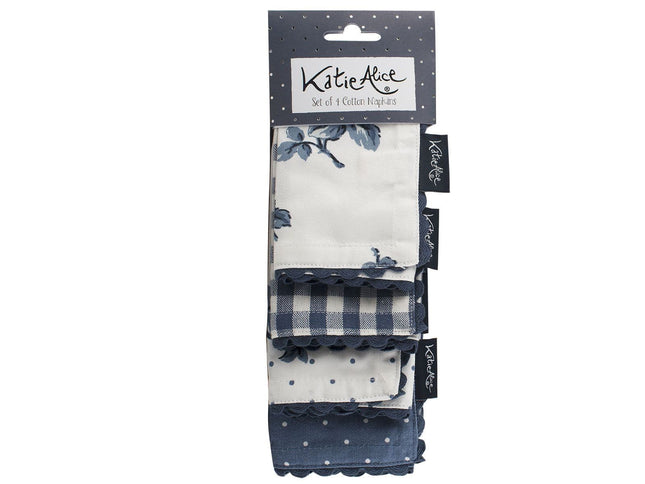 KA VINTAGE INDIGO SET OF 4 NAPKINS