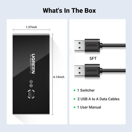 UGREEN 2 In 4 Out USB 2.0 Sharing Switch Box / 30767