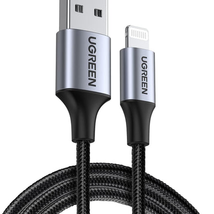 Ugreen USB-A to Lightning Charging Cable, Black / 60156-60158