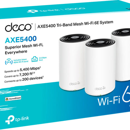 TP-LINK AXE5400 نظام شبكة منزلية كاملة Wi-Fi 6E / Deco XE75 Pro (3 عبوات)