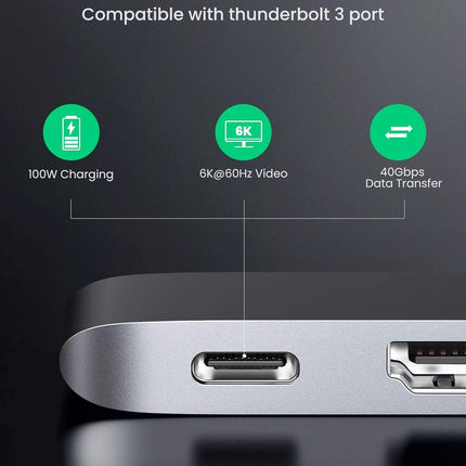 UGREEN 5-in-2 USB-C Hub for MacBook Pro and Air (Space Gray) / 60559