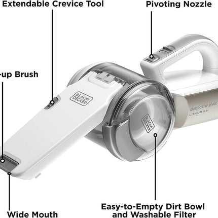 مكنسة غبار محمولة بليد من بلاك اند ديكر تعمل ببطارية ليثيوم ايون 14.4 فولت