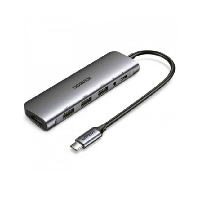 محول متعدد الوظائف من USB-C الى 3xUSB-A-3.0 + HDMI + AUX3.5mm + PD 80132