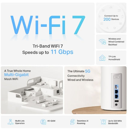 ظام BE93000 ثلاثي النطاق لشبكة WiFi المنزلية بالكامل /BE65 (3 قطع )