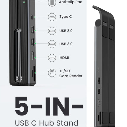 قاعدة توصيل يوجرين من تايب سي إلى 2*USB3.0+HDMI+SD+TF قارئ بطاقات /80551