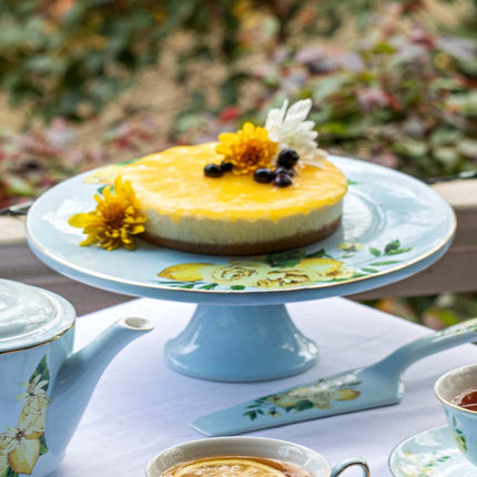 CITRUS BLOOMS FOOTED CAKE STAND & SERVER SET