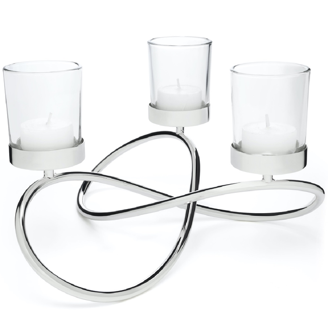 Tealight holder Infinity silver colour