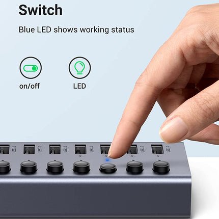 UGREEN USB-C to 7-Port USB-A 3.0 Hub DC 12V EU / 90307