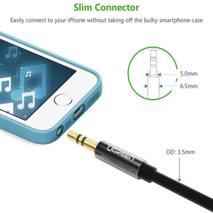 كابل UGREEN 3.5 مم ذكر إلى 3.5 مم ذكر 0.5 متر - 5 متر (أسود) /AV119