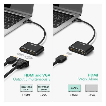 محول يوجرين من تايب سي إلى HDMI + VGA مع PD (للاستخدام في نفس الوقت) / 50505