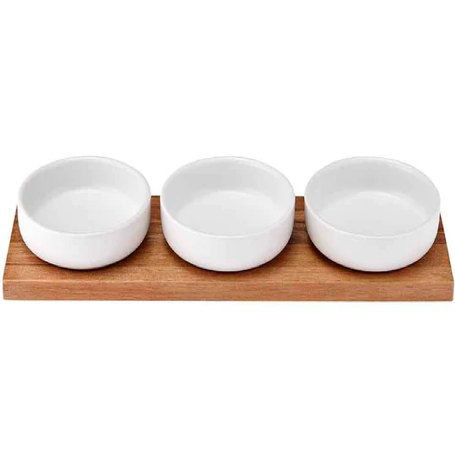 HOST WHITE BOWL & TRAY SET