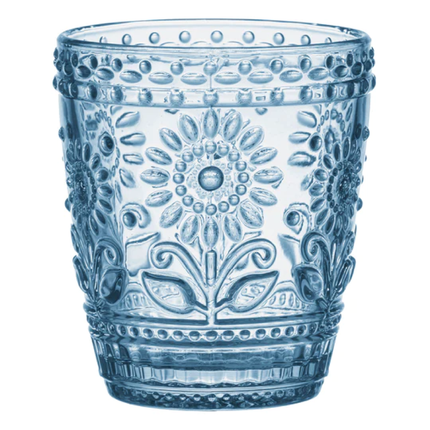 SUNFLOWER BLUE 4PK GLASS TUMBLER