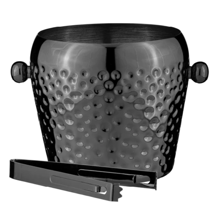 SPENCER HAMMERED BLACK ICE BUCKET