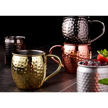 SPENCER HAMMERED BLACK HANDLED 2PK MUG