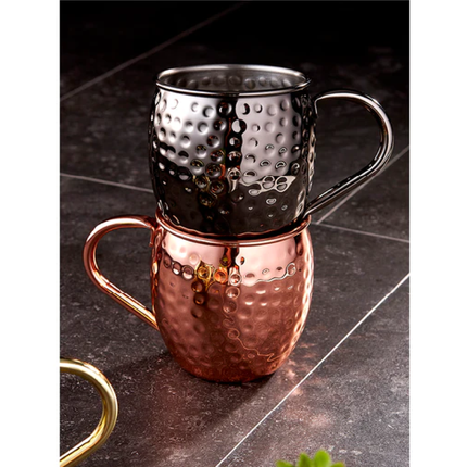 SPENCER HAMMERED SILVER HANDLED 2PK MUG