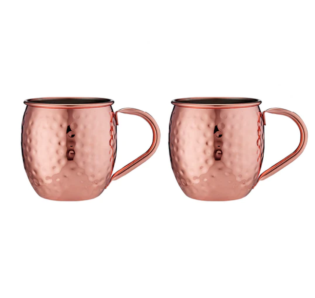 SPENCER HAMMERED COPPER HANDLED 2PK MUG