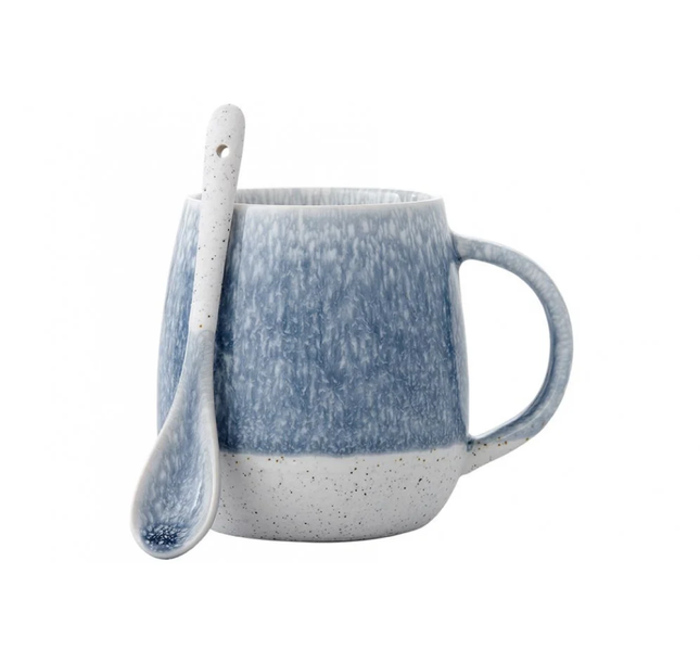 LODGE STARTER MUG & SPOON SET DUSKY BLUE