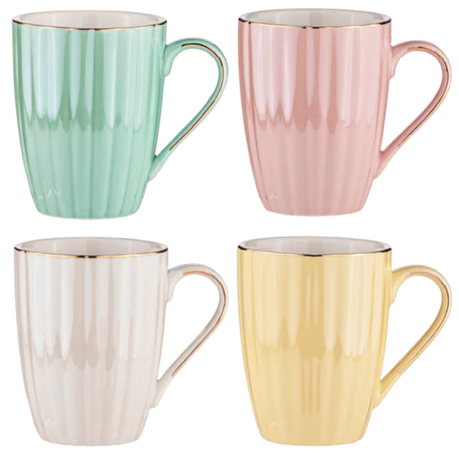 PARISIENNE PEARL ASSORTED 4PCE MUG SET