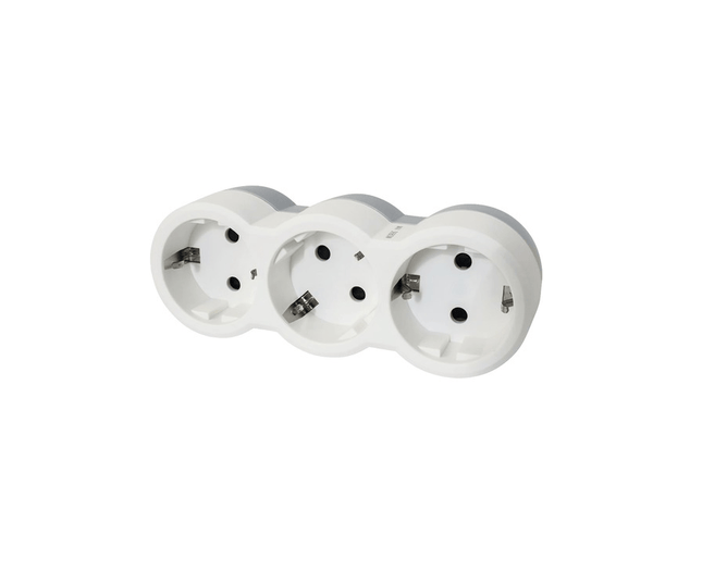 Mega Hardware Electrical connectors & Power Extensions Triple plug 16A, 3 grounded sockets, white