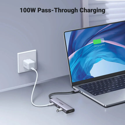 محول من  USB-C إلى "اتش دي ام اي" + 3 منافذ USB-3.0 حتى 5 جيجابت في الثانية + مدخل طاقة "بي دي" متعدد الوظائف من يوجرين / 15596