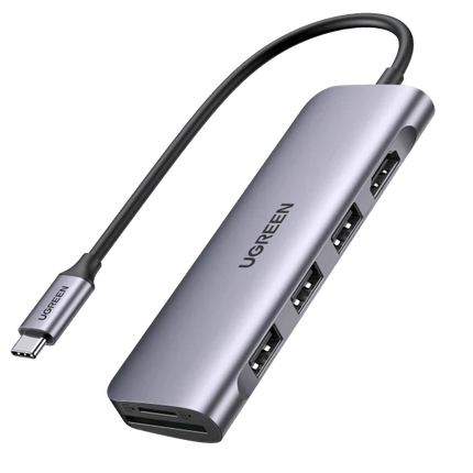 70410 / موزع من USB-C إلى 3xUSB3.0-A+HDMI+TF/SD+PD