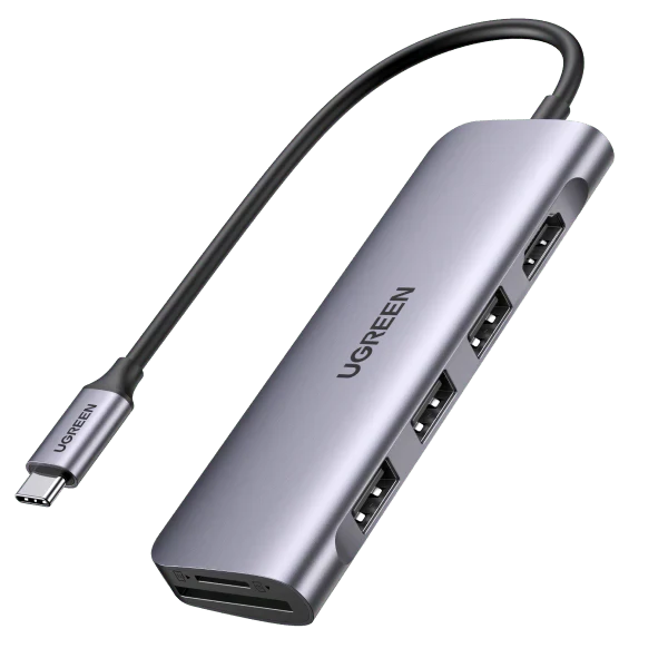 70410 / موزع من USB-C إلى 3xUSB3.0-A+HDMI+TF/SD+PD